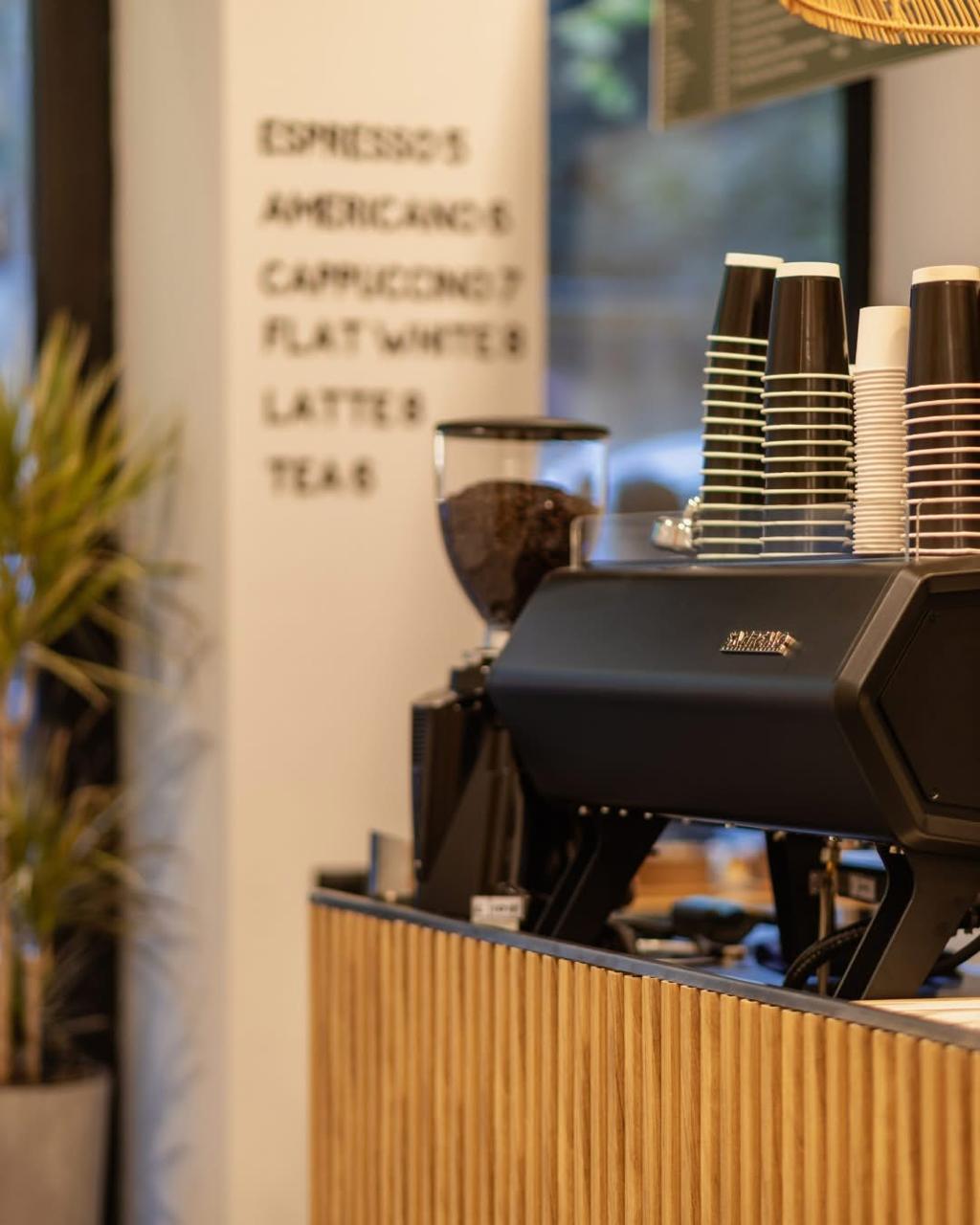 The coffee bar at Poke Bar Vake